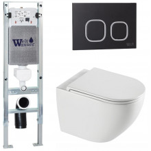 Подвесной унитаз с инсталляцией WeltWasser Amberg 350 ST / Merzbach 043 XL GL-WT / Amberg RD-BL 10000013761 белый глянцевый