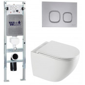 Подвесной унитаз с инсталляцией WeltWasser Amberg 350 ST / Merzbach 043 XL GL-WT / Amberg RD-CR 10000013762 белый глянцевый