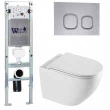 Подвесной унитаз с инсталляцией WeltWasser Amberg 350 ST / Merzbach 043 XL GL-WT / Amberg RD-CR 10000013762 белый глянцевый