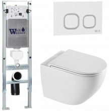 Подвесной унитаз с инсталляцией WeltWasser Amberg 350 ST / Merzbach 043 XL GL-WT / Amberg RD-WT 10000013764 белый глянцевый