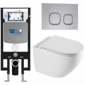 Подвесной унитаз с инсталляцией WeltWasser Amberg 497 / Merzbach 043 XL GL-WT / Amberg RD-CR 10000013767 белый глянцевый