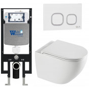 Подвесной унитаз с инсталляцией WeltWasser Amberg 497 / Merzbach 043 XL GL-WT / Amberg RD-WT 10000013769 белый глянцевый