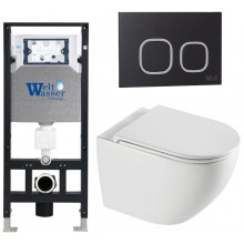 Подвесной унитаз с инсталляцией WeltWasser Amberg 506 / Merzbach 043 XL GL-WT / Amberg RD-BL 10000013776 белый глянцевый