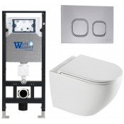 Подвесной унитаз с инсталляцией WeltWasser Amberg 506 / Merzbach 043 XL GL-WT / Amberg RD-CR 10000013777 белый глянцевый