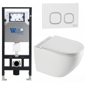 Подвесной унитаз с инсталляцией WeltWasser Amberg 506 / Merzbach 043 XL GL-WT / Amberg RD-WT 10000013779 белый глянцевый