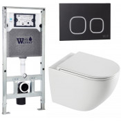 Подвесной унитаз с инсталляцией WeltWasser Amberg 506 ST / Merzbach 043 XL GL-WT / Amberg RD-BL 10000013781 белый глянцевый