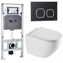 Подвесной унитаз с инсталляцией WeltWasser Amberg 506 ST / Merzbach 043 XL GL-WT / Amberg RD-BL 10000013781 белый глянцевый