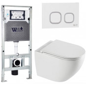 Подвесной унитаз с инсталляцией WeltWasser Amberg 506 ST / Merzbach 043 XL GL-WT / Amberg RD-WT 10000013784 белый глянцевый