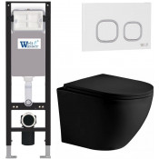 Подвесной унитаз с инсталляцией WeltWasser Amberg 350 / Merzbach 043 XL MT-BL / Amberg RD-WT 10000014100 черный матовый