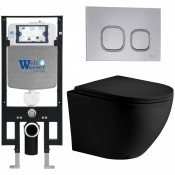 Подвесной унитаз с инсталляцией WeltWasser Amberg 497 / Merzbach 043 XL MT-BL / Amberg RD-CR 10000014108 черный матовый