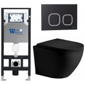 Подвесной унитаз с инсталляцией WeltWasser Amberg 506 / Merzbach 043 XL MT-BL / Amberg RD-BL 10000014117 черный матовый