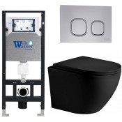 Подвесной унитаз с инсталляцией WeltWasser Amberg 506 / Merzbach 043 XL MT-BL / Amberg RD-CR 10000014118 черный матовый