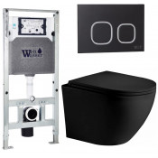Подвесной унитаз с инсталляцией WeltWasser Amberg 506 ST / Merzbach 043 XL MT-BL / Amberg RD-BL 10000014122 черный матовый