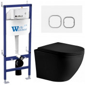 Подвесной унитаз с инсталляцией WeltWasser Bamberg 460 / Merzbach 043 XL MT-BL / Bamberg WT 10000014129 черный матовый