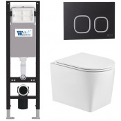 Подвесной унитаз с инсталляцией WeltWasser Amberg 350 / Nesenbach 004 GL-WT / Amberg RD-BL 10000012394 белый глянцевый