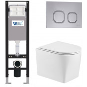 Подвесной унитаз с инсталляцией WeltWasser Amberg 350 / Nesenbach 004 GL-WT / Amberg RD-CR 10000012395 белый глянцевый