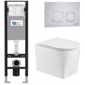 Подвесной унитаз с инсталляцией WeltWasser Amberg 350 / Nesenbach 004 GL-WT / Amberg RD-MT CR 10000012396 белый глянцевый