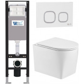 Подвесной унитаз с инсталляцией WeltWasser Amberg 350 / Nesenbach 004 GL-WT / Amberg RD-CR 10000012397 белый глянцевый