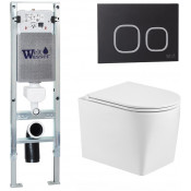 Подвесной унитаз с инсталляцией WeltWasser Amberg 350 ST / Nesenbach 004 GL-WT / Amberg RD-BL 10000008914 белый глянцевый