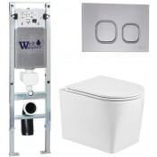 Подвесной унитаз с инсталляцией WeltWasser Amberg 350 ST / Nesenbach 004 GL-WT / Amberg RD-CR 10000008921 белый глянцевый