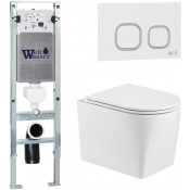 Подвесной унитаз с инсталляцией WeltWasser Amberg 350 ST / Nesenbach 004 GL-WT / Amberg RD-WT 10000008923 белый глянцевый