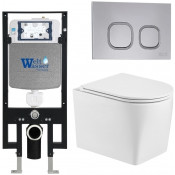 Подвесной унитаз с инсталляцией WeltWasser Amberg 497 / Nesenbach 004 GL-WT / Amberg RD-CR 10000008925 белый глянцевый