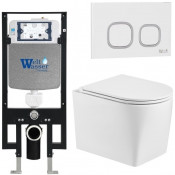 Подвесной унитаз с инсталляцией WeltWasser Amberg 497 / Nesenbach 004 GL-WT / Amberg RD-WT 10000008927 белый глянцевый