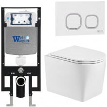 Подвесной унитаз с инсталляцией WeltWasser Amberg 497 / Nesenbach 004 GL-WT / Amberg RD-WT 10000008927 белый глянцевый
