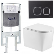 Подвесной унитаз с инсталляцией WeltWasser Amberg 497 ST / Nesenbach 004 GL-WT / Amberg RD-BL 10000008928 белый глянцевый