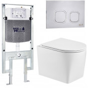 Подвесной унитаз с инсталляцией WeltWasser Amberg 497 ST / Nesenbach 004 GL-WT / Amberg RD-MT CR 10000008930 белый глянцевый