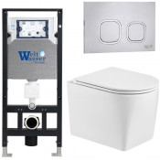Подвесной унитаз с инсталляцией WeltWasser Amberg 506 / Nesenbach 004 GL-WT / Amberg RD-MT CR 10000008934 белый глянцевый
