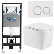 Подвесной унитаз с инсталляцией WeltWasser Amberg 506 / Nesenbach 004 GL-WT / Amberg RD-WT 10000008935 белый глянцевый