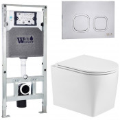 Подвесной унитаз с инсталляцией WeltWasser Amberg 506 ST / Nesenbach 004 GL-WT / Amberg RD-MT CR 10000008938 белый глянцевый