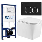 Подвесной унитаз с инсталляцией WeltWasser Bamberg 525 / Nesenbach 004 GL-WT / Bamberg BL 10000012911 белый глянцевый