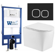 Подвесной унитаз с инсталляцией WeltWasser Bamberg 545 / Nesenbach 004 GL-WT / Bamberg BL 10000012917 белый глянцевый