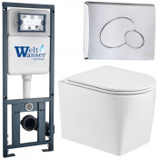 Подвесной унитаз с инсталляцией WeltWasser Marberg 410 / Nesenbach 004 GL-WT / MAR 410 RD-CR 10000008940 белый глянцевый