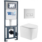 Подвесной унитаз с инсталляцией WeltWasser Marberg 410 / Nesenbach 004 GL-WT / MAR 410 SE GL-WT 10000011721 белый глянцевый