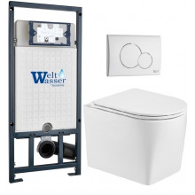 Подвесной унитаз с инсталляцией WeltWasser Marberg 507 / Nesenbach 004 GL-WT / MAR 507 RD GL-WT 10000011723 белый глянцевый
