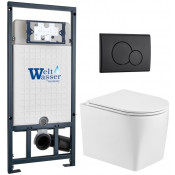 Подвесной унитаз с инсталляцией WeltWasser Marberg 507 / Nesenbach 004 GL-WT / MAR 507 RD MT-BL 10000011725 белый глянцевый