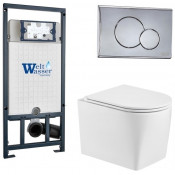 Подвесной унитаз с инсталляцией WeltWasser Marberg 507 / Nesenbach 004 GL-WT / MAR 507 RD-CR 10000008942 белый глянцевый