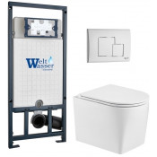 Подвесной унитаз с инсталляцией WeltWasser Marberg 507 / Nesenbach 004 GL-WT / MAR 507 SE GL-WT 10000011726 белый глянцевый