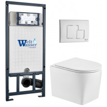 Подвесной унитаз с инсталляцией WeltWasser Marberg 507 / Nesenbach 004 GL-WT / MAR 507 SE GL-WT 10000011726 белый глянцевый