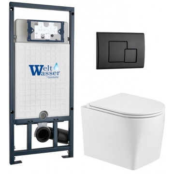 Подвесной унитаз с инсталляцией WeltWasser Marberg 507 / Nesenbach 004 GL-WT / MAR 507 SE MT-BL 10000011727 белый глянцевый