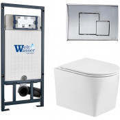 Подвесной унитаз с инсталляцией WeltWasser Marberg 507 / Nesenbach 004 GL-WT / MAR 507 SE-CR 10000008943 белый глянцевый