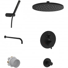 Душевая система Vitra Origin A49312EXP с термостатом черный матовый