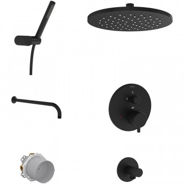 Душевая система Vitra Origin A49312EXP с термостатом черный матовый