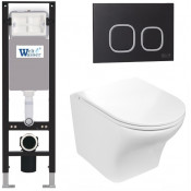 Подвесной унитаз с инсталляцией WeltWasser Amberg 350 / Odenbach 004 GL-WT / Amberg RD-BL 10000012399 белый глянцевый