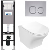 Подвесной унитаз с инсталляцией WeltWasser Amberg 350 / Odenbach 004 GL-WT / Amberg RD-CR 10000012400 белый глянцевый