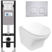 Подвесной унитаз с инсталляцией WeltWasser Amberg 350 / Odenbach 004 GL-WT / Amberg RD-MT CR 10000012401 белый глянцевый