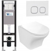 Подвесной унитаз с инсталляцией WeltWasser Amberg 350 / Odenbach 004 GL-WT / Amberg RD-WT 10000012402 белый глянцевый